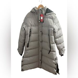 Canada Weather Gear X Long Maxi Parka Puffer Jacket Womens Sz XXL Silver